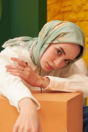 روسری سبز پنبه پلی استر İpekhan - کد 648330514