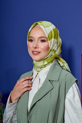 روسری طلائی پنبه پلی استر İpekhan - کد 850314702