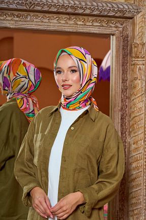 روسری زرد پنبه پلی استر İpekhan - کد 850310460
