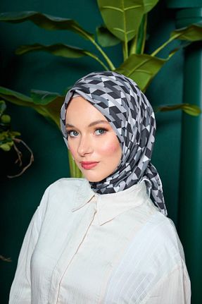 روسری طوسی پنبه پلی استر İpekhan - کد 850312306