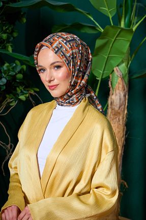 روسری نارنجی پنبه پلی استر İpekhan - کد 850314571