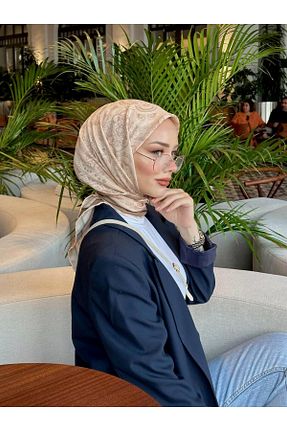 روسری بژ پنبه پلی استر İpekhan - کد 768010166