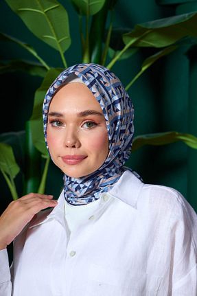 روسری فیروزه ای پنبه پلی استر İpekhan - کد 850315819