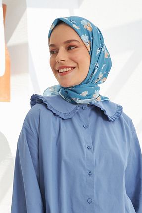 روسری سرمه ای پنبه پلی استر İpekhan - کد 446484828