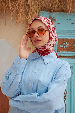 روسری قرمز پنبه پلی استر İpekhan - کد 745932826