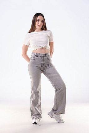 شلوار جین طوسی زنانه پاچه ساده Novita - کد 888354146