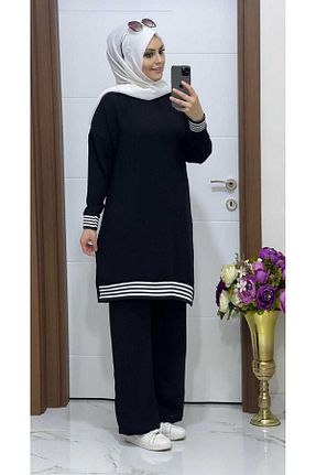 ست بالاتنه و پائین تنه حجاب مشکی زنانه Blazer modasura - کد 118903120