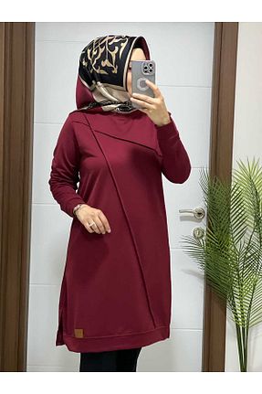 تونیک حجاب زرشکی زنانه بافتنی modasura - کد 757427306