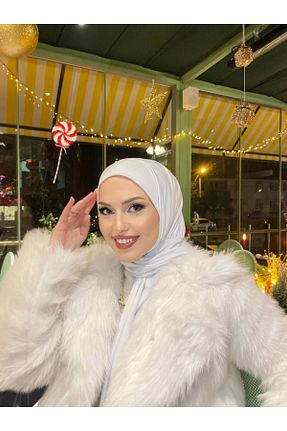 شال سفید زنانه پنبه پلی استر SAYRA - کد 886748917