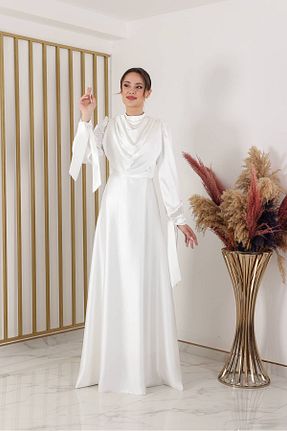 لباس مجلسی حجاب نباتی زنانه یقه دگاژه Fashion Showcase - کد 886774536