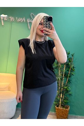 بلوز مشکی زنانه ساده Tuğba - کد 886810439