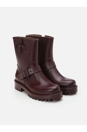 چکمه زرشکی زنانه چرم مصنوعی Su Espadril - کد 886748871