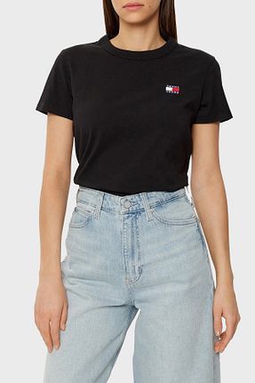 تیشرت مشکی زنانه رگولار Tommy Jeans - کد 886743667