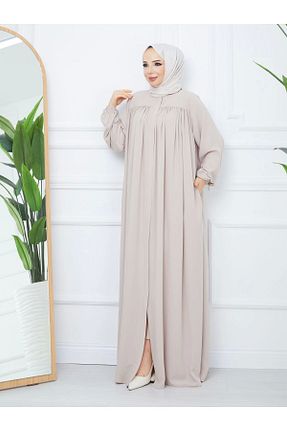 کلاه و ابایا بژ زنانه مخلوط ویسکون SERRA MODA - کد 802618059