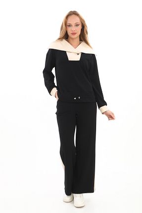 ست گرمکن مشکی زنانه پاچه گشاد zitex - کد 886801373