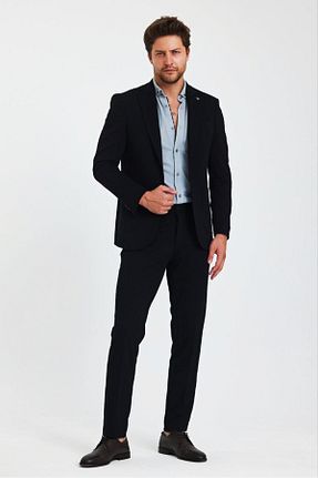 ست بالاتنه و پائین تنه مشکی مردانه بافت Savira - کد 886768895