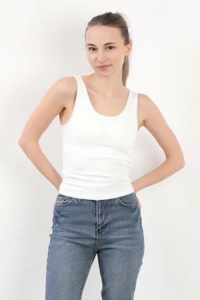 بادی سفید زنانه یقه مربعی GİYSA - کد 886773225