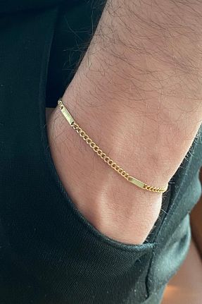 دستبند طلا زرد مردانه 14 عیار ZÜMRÜT SARRAF - کد 886797463
