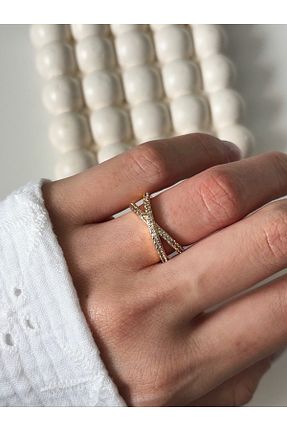 انگشتر استیل (فولاد) طلائی زنانه روکش نقره Ressia - کد 886806860