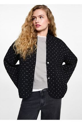 کاپشن مشکی زنانه اورسایز MANGO Teen - کد 886831044
