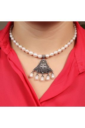 گردنبند مروارید سفید Sima Silver - کد 159076977