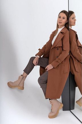 ترنچکت قهوه ای زنانه %100 پنبه PASTELASTORE - کد 51322200