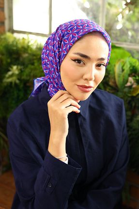 دستمال گردن سرمه ای زنانه پنبه ای Silk Home - کد 886896493