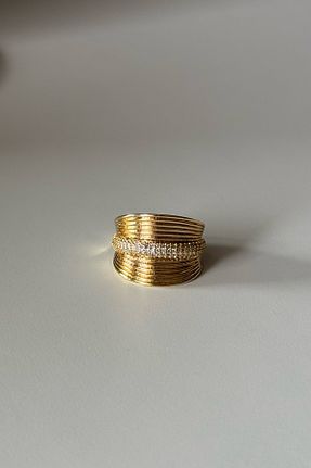 انگشتر جواهر طلائی زنانه زیرکن Beca Atelier - کد 886924002