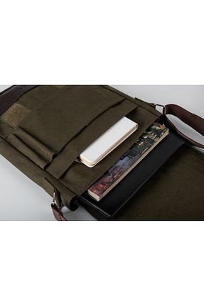 کیف پستچی خاکی زنانه چرم مصنوعی Has - کد 885607354