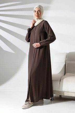 کلاه و ابایا قهوه ای زنانه پنبه پلی استر ihvanonline - کد 884374218