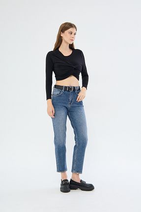 شلوار جین آبی زنانه رگولار cracpot - کد 886994698
