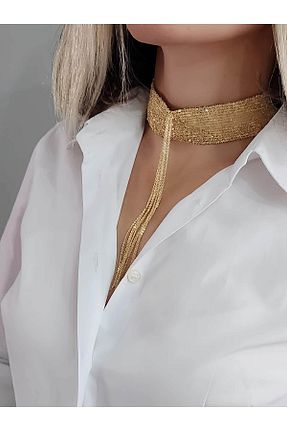 گردنبند استیل ( فولاد ) طلائی زنانه استیل (فولاد) Eva Takı Store - کد 886994477