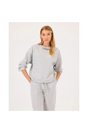 سوئیشرت طوسی زنانه اسلیم SEÇİL - کد 887003812