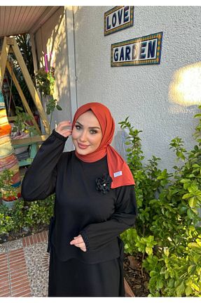 شال نارنجی زنانه پنبه پلی استر SAYRA - کد 887000109