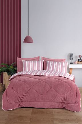 ست لحاف و روکش لحاف و روکش بالش دو نفره زرشکی 195 x 215 Eponj Home - کد 887002397
