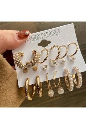 گوشواره جواهر طلائی مروارید Le Manolia Accessories - کد 887037307