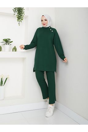 ست بالاتنه و پائین تنه سبز زنانه بافت zinnureyn - کد 887016023