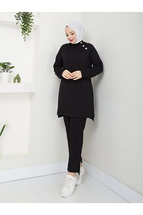 ست بالاتنه و پائین تنه مشکی زنانه بافت zinnureyn - کد 887006991