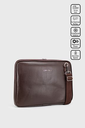 کیف لپ تاپ و مدارک قهوه ای زنانه چرم مصنوعی LUNABLU - کد 887040983