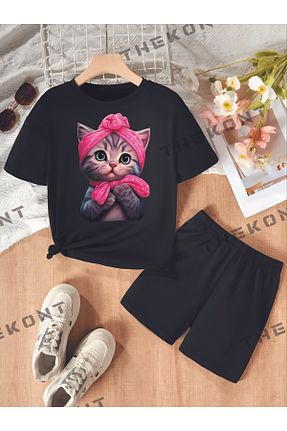 ست بالاتنه و پائین تنه مشکی بچه گانه بافتنی THEKONT - کد 887093877