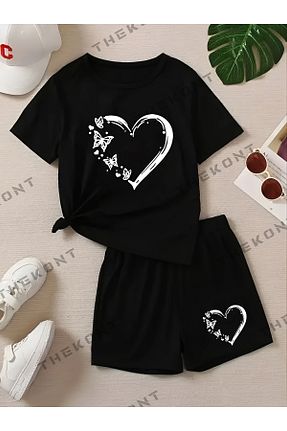 ست بالاتنه و پائین تنه مشکی بچه گانه بافتنی THEKONT - کد 887092476