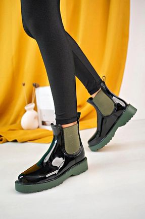 بوت / نیم بوت خاکی زنانه چرم لاکی Red&Shoe - کد 887031068