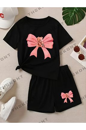 ست بالاتنه و پائین تنه مشکی بچه گانه بافتنی THEKONT - کد 887089777