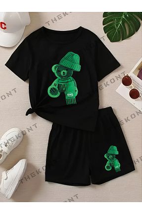 ست بالاتنه و پائین تنه مشکی بچه گانه بافتنی THEKONT - کد 887093709