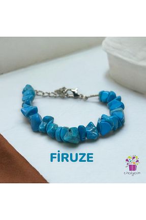 دستبند جواهر فیروزه ای زنانه سنگ طبیعی eHediyecim - کد 887067120