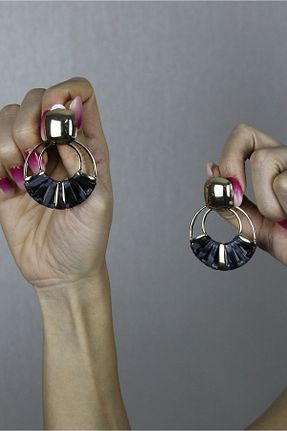 گوشواره جواهر طلائی برنجی homet - کد 885769505