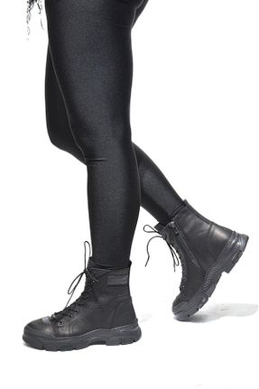 بوت / نیم بوت مشکی زنانه چرم خالص MOGAMS - کد 905759025