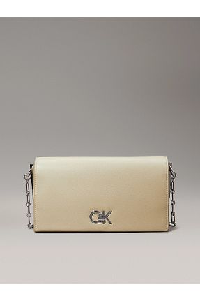 کیف دوشی بژ زنانه چرم مصنوعی Calvin Klein - کد 887093612