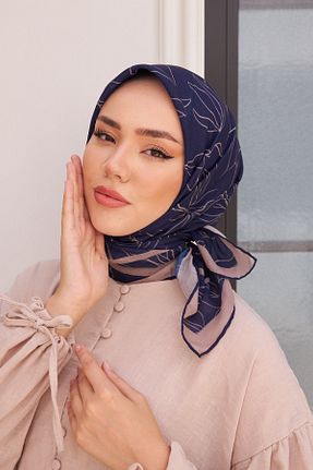 دستمال گردن سرمه ای زنانه پنبه ای Silk Home - کد 887105829
