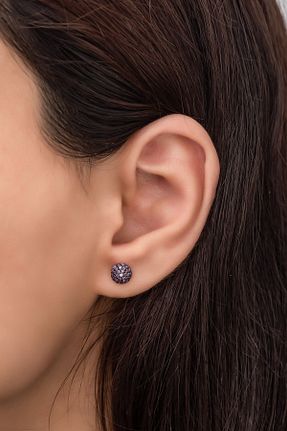 گوشواره نقره بنفش زنانه 925 عیار NEREZE - کد 135102119